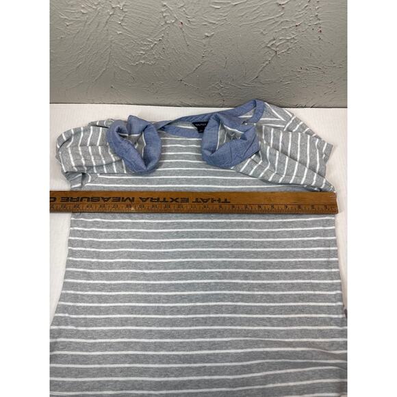 Nautica Women's Grey White‎ Striped Long Sleeve Pullover Top Blouse Size XL - Picture 5 of 5